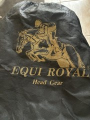 Equi-Royal Saddlery Black Velvet Riding Helmet Equistrian Horse 7 1/8