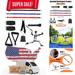Durable Baseball Resistance Bands Set with Interchangeable Grips for Athletes