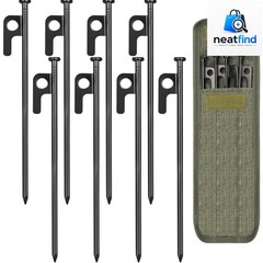 8/16/32 Pack 8in Heavy Duty Forged Steel Tent Stakes, with Storage Bag | for …