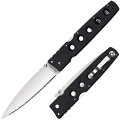 Cold Steel Hold Out Serrated Edge 13-3/16″ Knife, 6″ Blade G-10 Handle (Black)