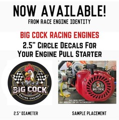 BIG COCK Racing Engines Decal – 2.5” Go Kart Mini Bike Predator Clone Honda