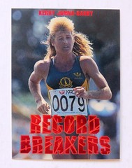 1996 INTREPID Olympic Games «RECORD BREAKERS» Chase Card: KERRY JUNNA-SAXBY R7
