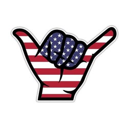 USA American FLAG Hang Loose Sticker Decal