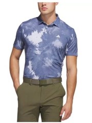 $65 Adidas Men’s Flower Mesh Golf Polo Shirt -White/Collegiate Navy- Medium -New