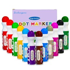 Bingo Daubers Dot Markers – Mixed Colors Set of 12 Pack – for Toddler Arts an…