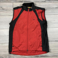 Nashbar Men’s Cycling Windstopper Vest Full Zip Reflective Red/Black XL
