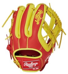 Rawlings Baseball Glove Soft Adult HOH MLB Color SYNC GR5HMN54G Scarlet/Yellow
