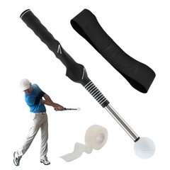 Retractable Golf Swing Trainer with Click Feedback, Right-Hand Grip Tempo Sti…