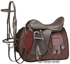 14 Inch Equitare All Purpose English Saddle Package – Havana Brown – Leather