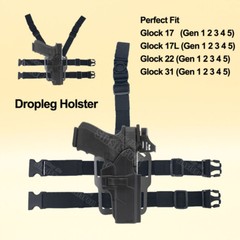 Thigh Drop leg Holster Fit Glock 17 17L 22 31 Gen4 gen5 G17 G22 G31 9mm 40 Case