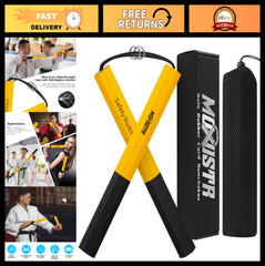 Foam Rubber Nunchakus 11″ – Non-Slip, Easy to Clean, Carrying Case, Beginner Tra
