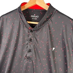 Primo Golf Mens 2X Large Black Red Geometric Triangle Blade Collar Polo Shirt