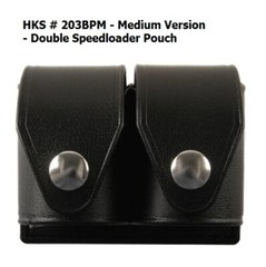 HKS Dual Revolver Speedloader Carrier Pouch – # HKS-203BPM 203 Medium Plain NEW