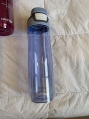 Contigo 24 oz BPA-Free Reusable Water Bottle Blue Gray Flip Lock Lid Plastic