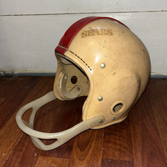 Sears Open Face Football Helmet w/ Face Mask Attachment Beige/Red