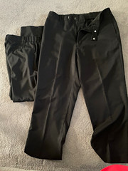 ProTour Men’s Black Golf Pants 36×30 Polyester Flat Front Button/Zip Belt Loops