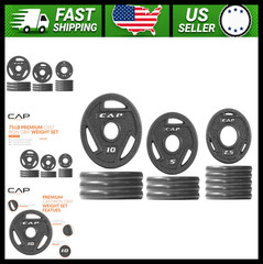 CAP Barbell 2-Inch Olympic Cast Iron Plate Weight Set | 75-285 lbs | Multiple