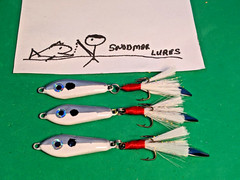 3 – 1/2 oz slab lead fishing jigging lure spoons with willow blades