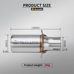 Universal 35mm Adapter 51mm Tail Pipe Motorcycle Exhaust Slip-On Link Pipe