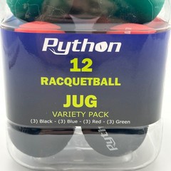 Python Racquetball Variety Pak Multiple Colors Tub Red Green Blue Black – NEW
