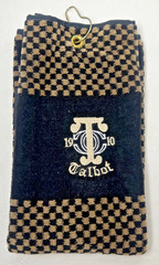 Talbot Country Club Golf Towel 1910 Maryland Black & Brown Check 100% Cotton