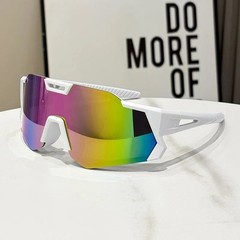 White Frameless Square Sunglasses Mirrored Multicolor Lens HikingOutdoor Cycling