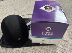 Charles Owen Riding Helmet Black, size 7 3/8 New in Box