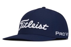 TITLEIST GOLF MEN’S TOUR STRETCH TECH CAP HAT SIZE: M/L NAVY / WHITE NEW! 2385