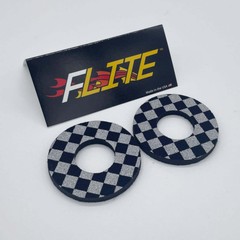 Grip Donuts – Anodized Checkered – for BMX/MX by Flite – Multiple Colors Availab