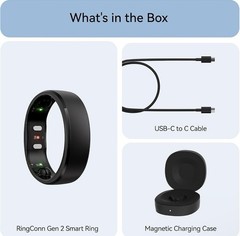 NEW RingConn Gen 2 Ultra-Thin Smart Ring Size 10 Matte Black Health Tracking