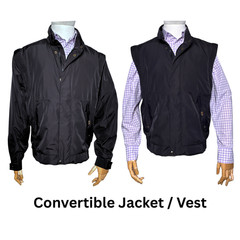 FootJoy DryJoys Convertible Golf Jacket Vest Men’s Small Black Waterproof Wind