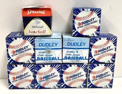 Lot of 10 In Box DUDLEY & Spalding Leather Regular & Little League Baseballs