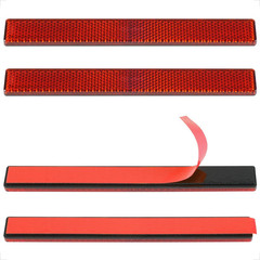 Stick-On Rectangular Reflectors Red Safety Reflector 6.53 Inch Motorcycle Sticke