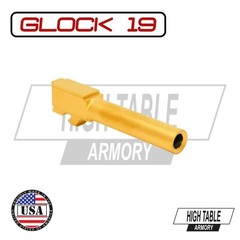 Glock 19 Crowned Gold (TiN) Finish Barrel (Gen 1-4)