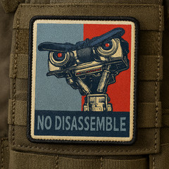 No Disassemble Printed Morale Patch – 3 Inch X 4 Inch, Hook & Loop Back