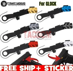 Tyrant Designs Extended Slide Stop Release f Glok Red Blue Black Grey Gold 2 3 4