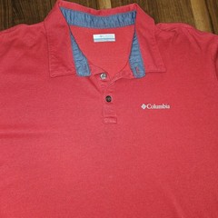 Mens Columbia Golf Shirt Dri-fit Moisture Wicking. Red XXL. Activewear Casual