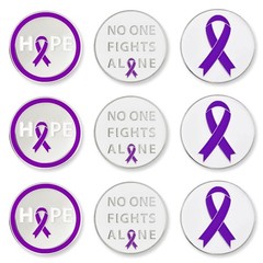 Purple Ribbon Awareness Bundle Pack of 9 Golf Ball Markers – Golf Accessories…