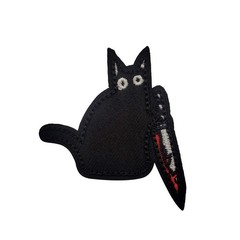 Black Cat With Bloody Knife Embroidered Tactical Hook and Loop Morale Patch Ship