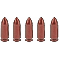 A-Zoom 9MM Snap Caps 5 Pack Red Aluminum for Safe Practice and Function Testing