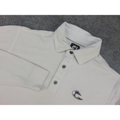 FootJoy Polo Mens Small Long Sleeve White Solid Golf Performance Athletic Top