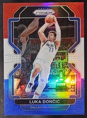 Luka Doncic 2021-22 Prizm RED WHITE & BLUE PRIZM Parallel Insert Card (no.223)