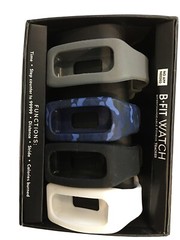 B-Fit Watch Colored Bands Fitness Tracker 4 Interchangeable in Box