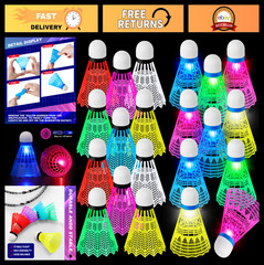 Glow in the Dark LED Badminton Shuttlecocks Set – Indoor Outdoor Sports Training