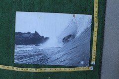 Surfer Barrel Black White Photo Original (Damaged) GD Vintage Surfing POSTER