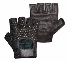 MESH LEATHER GEL PADDED DOUBLE PALM WEIGHT LIFTING EXERCISE GYM WHEELCHAIR GLOVE