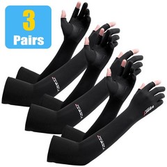 6pcs Summer Cooling Cycling Hiking Arm Sleeves UV Sun Protection Ice Silk Gloves