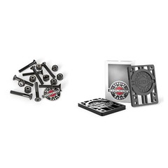 Independent Skateboard Truck Parts 1.25″ Mounting Hardware + 1/4″ Riser Pad Set