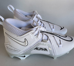 Nike Alpha Menace Pro 3 Mid Football Cleats CT6649-109 White/Grey Size 11.5