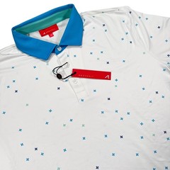 NWT REDVANLY Men’s L Bright White Savile Stretch Performance Golf Polo Shirt